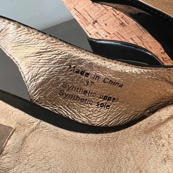 Steve Madden Black Cork Wedges - Picture 3 of 7